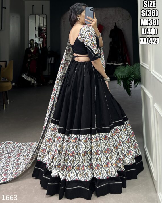 The Three Piece Traditional Indian Women's Cotton Chaniya Choli For Garba Events