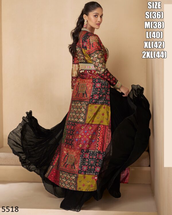 Buy Our Latest Collection a Real Georgette Embroidered With Ethnic Traditional Wear Silk Jacket And Gown Set