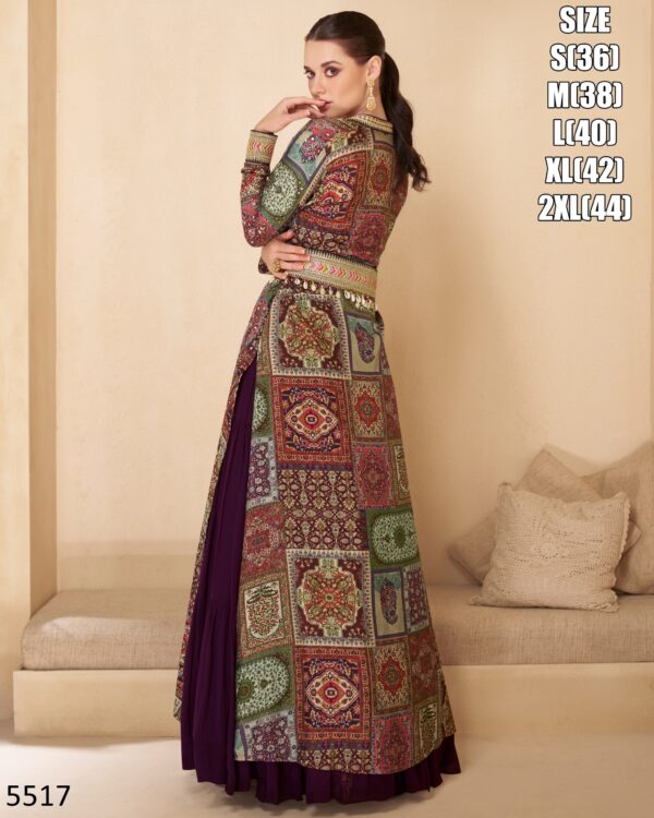 Buy Our Latest Collection a Real Georgette Embroidered With Ethnic Traditional Wear Silk Jacket And Gown Set