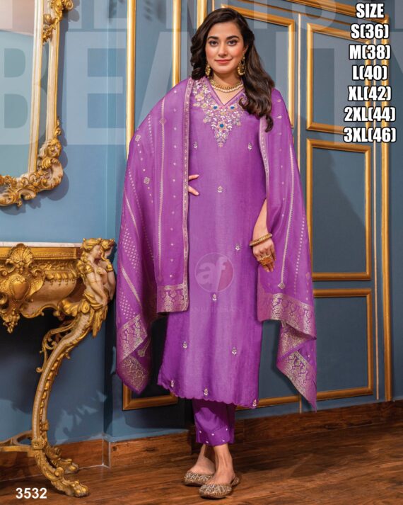 Elevate Your Ethnic Wear With Our Stylish And Beautiful Dola Silk Salwar Kameez With Jacquard Dupatta, Perfect For Any Occasion