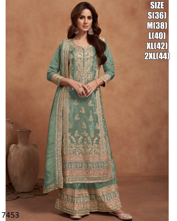 Introducing Our New Exclusive Embroidery Work Glossy Simar Silk Salwar Kameez Collection