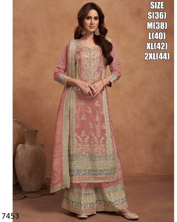 Introducing Our New Exclusive Embroidery Work Glossy Simar Silk Salwar Kameez Collection