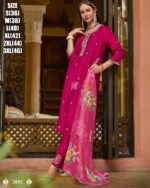 Crafted From Lustrous Dola Silk, This Includes a Kurti Set That Exudes Luxury Adorned With a Organza Dupatta