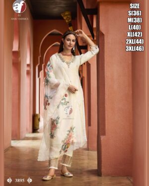 Crafted From Lustrous Dola Silk, This Includes a Kurti Set That Exudes Luxury Adorned With a Organza Dupatta