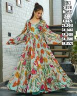 Presents This Beautiful Digital Printed Ethnic Wear Fully Flared Casual Gown Set Collection
