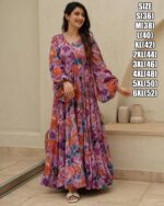 Presents This Beautiful Digital Printed Ethnic Wear Fully Flared Casual Gown Set Collection
