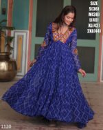 Latest Designer Pure Bandhani Print Work With Kutchi Patch Work Anarkali Gown Special For Navratri