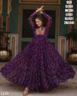 Latest Designer Pure Bandhani Print Work With Kutchi Patch Work Anarkali Gown Special For Navratri