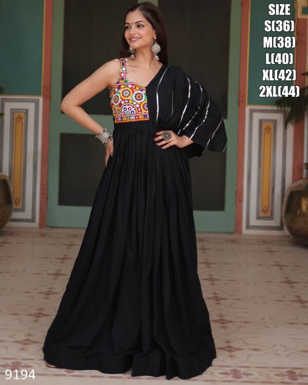 Ready To Wear The Indian Style Rayon Gowns In Raas Garba In Navratri Wear