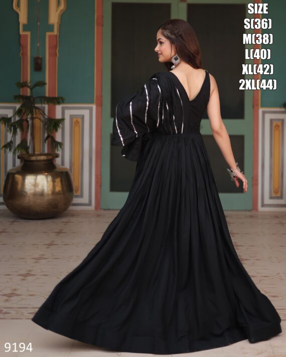 Ready To Wear The Indian Style Rayon Gowns In Raas Garba In Navratri Wear