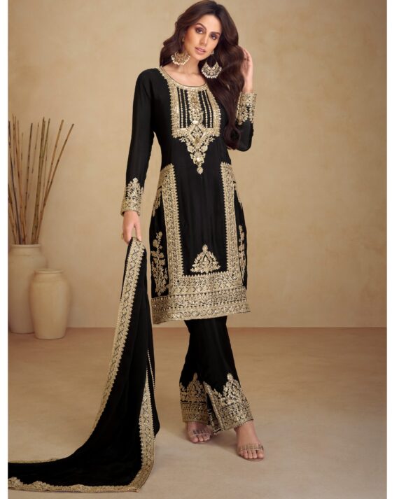 Introducing Exclusive Collection, Embroidery Chinon Salwar Kameez Suit Can Be Wear As Both Festival And Other Occasions