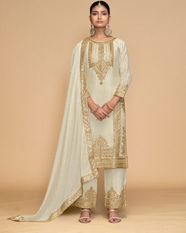 Introducing Exclusive Collection, Embroidery Chinon Salwar Kameez Suit Can Be Wear As Both Festival And Other Occasions
