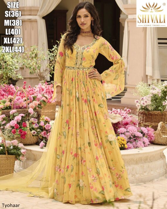 Exclusive New Heavy Georgette Ready to Wear Indian Wedding Gown