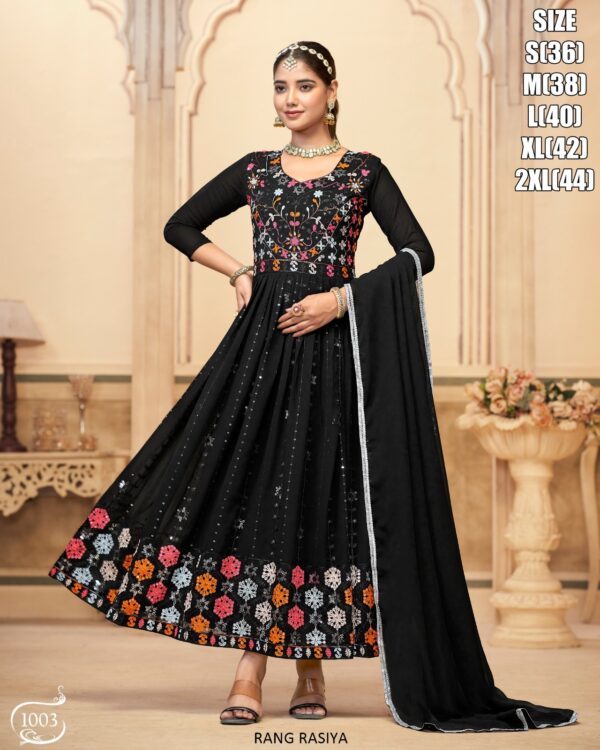 Presenting Wedding Wear Heavy Faux Georgette Stitched Gown With Dupatta