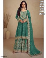 Wedding Salwar Kameez (Plazo Suit) Are The Hevaily Embroidered Suits Which Are Suitable For Wedding Wear