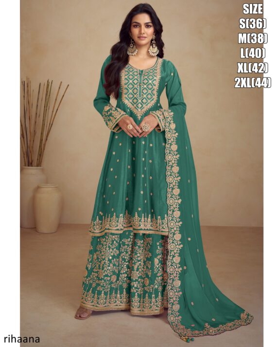 Wedding Salwar Kameez (Plazo Suit) Are The Hevaily Embroidered Suits Which Are Suitable For Wedding Wear