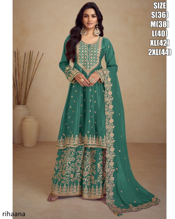 Wedding Salwar Kameez (Plazo Suit) Are The Hevaily Embroidered Suits Which Are Suitable For Wedding Wear