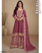 Wedding Salwar Kameez (Plazo Suit) Are The Hevaily Embroidered Suits Which Are Suitable For Wedding Wear