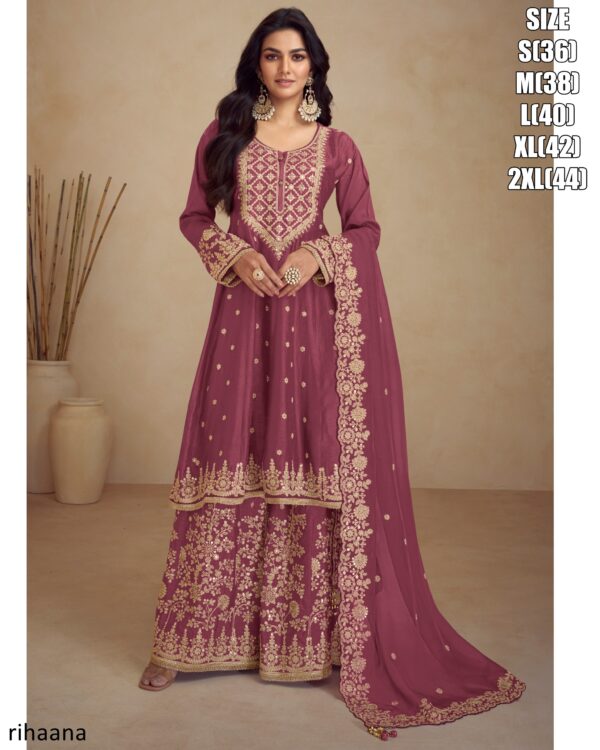 Wedding Salwar Kameez (Plazo Suit) Are The Hevaily Embroidered Suits Which Are Suitable For Wedding Wear
