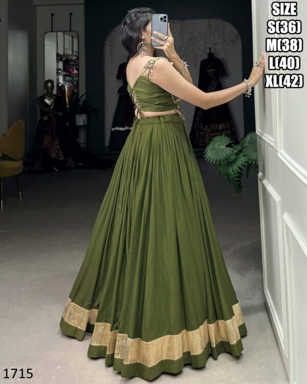 Your Glamorous Look For Festival With Our Semi-Stitched Designer Rayon Lehenga With Blouse For Navratri 2024