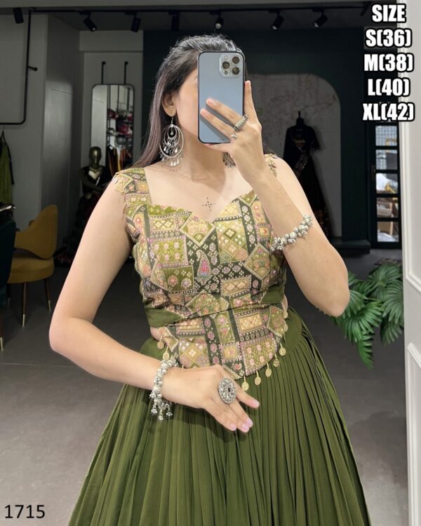 Your Glamorous Look For Festival With Our Semi-Stitched Designer Rayon Lehenga With Blouse For Navratri 2024