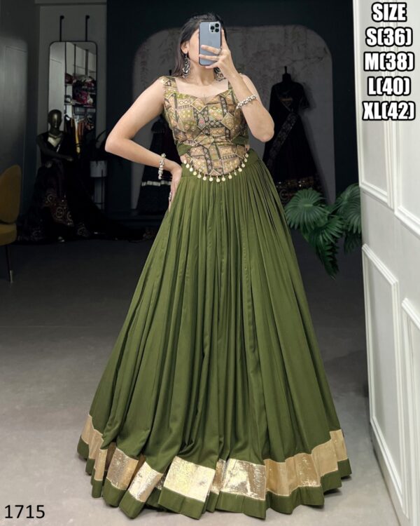 Your Glamorous Look For Festival With Our Semi-Stitched Designer Rayon Lehenga With Blouse For Navratri 2024