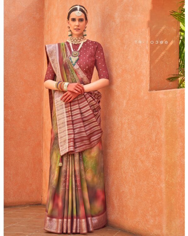 An Exclusive Collection Of Indian Sarees For Women, Foil Print Design With Aqua Finish Un-Stitch Sarees