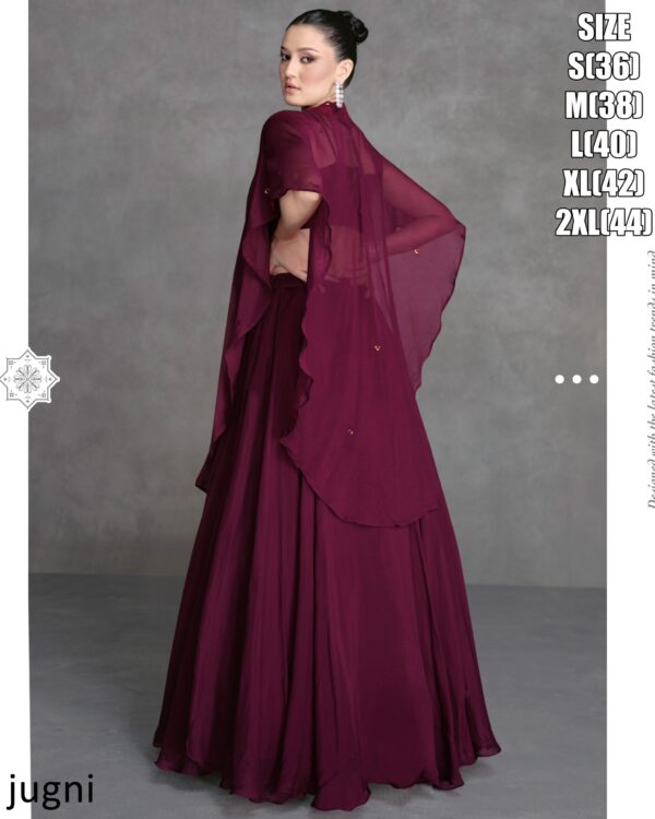 Modern Women Outfit That Combines a Cropped Blouse (top) With a Flared Skirt (lehenga) And Shrug