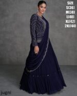 Modern Women Outfit That Combines a Cropped Blouse (top) With a Flared Skirt (lehenga) And Shrug
