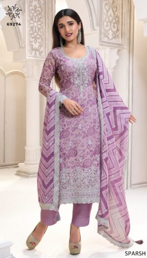 Ethnicrang Through Great Arrivals, Stylish And On-Trend Women's Organza Salwar Kameez