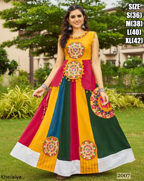 Colourful Skirt Paired With Embroidery Stylish Choli For Navratri In Raas Garba Wear