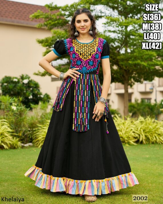 Colourful Skirt Paired With Embroidery Stylish Choli For Navratri In Raas Garba Wear