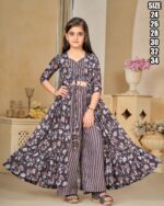 Presents This Stunning Beautiful Digital Printed Ethnic Wear Kids Girl's Three Piece Indo Western Shrug Set Collection