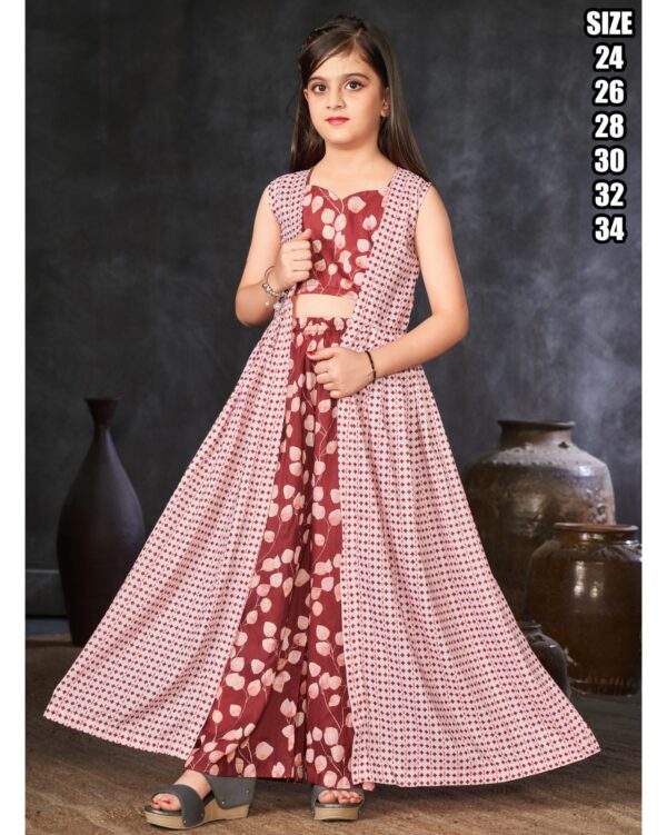 Presents This Stunning Beautiful Digital Printed Ethnic Wear Kids Girl's Three Piece Indo Western Shrug Set Collection