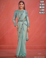 Trending Style New Fancy Party Wear Designer Ready To Wear Sarees And Full Stitched Blouse