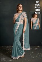 Trending Style New Fancy Party Wear Designer Ready To Wear Sarees And Full Stitched Blouse