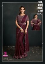 Trending Style New Fancy Party Wear Designer Ready To Wear Sarees And Full Stitched Blouse
