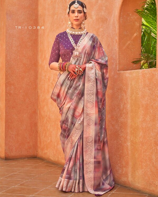 An Exclusive Collection Of Indian Sarees For Women, Foil Print Design With Aqua Finish Un-Stitch Sarees
