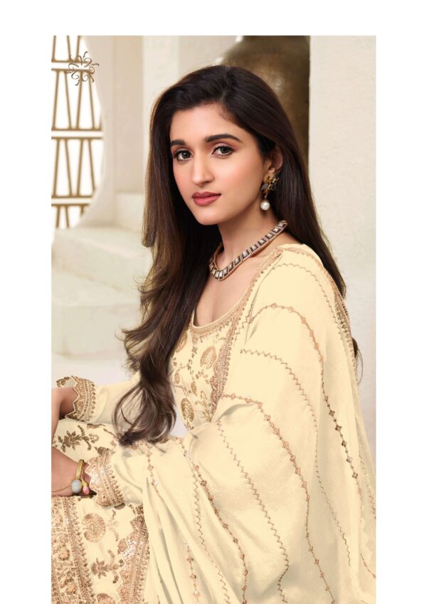 Attractive Variety Of Our Classic And Embellished Chinon Jacquard Salwar Kameez (Plazo Suit)