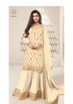 Attractive Variety Of Our Classic And Embellished Chinon Jacquard Salwar Kameez (Plazo Suit)