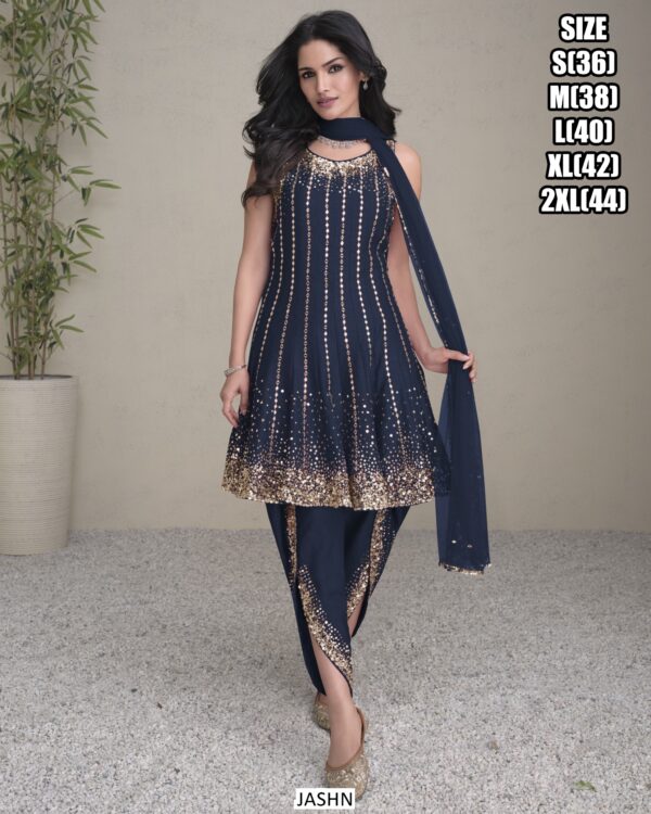 This Modern Fashionable Salwar Suits Is Available With Embroidery Works And Fabric like Real Premium Silk