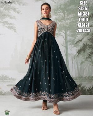 Ethnicrang Presents A Gorgeous And Heavy Anarkali Suits Adorned With Zari And Sequins With Thread Embroidery