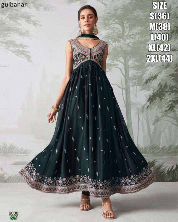 Ethnicrang Presents A Gorgeous And Heavy Anarkali Suits Adorned With Zari And Sequins With Thread Embroidery