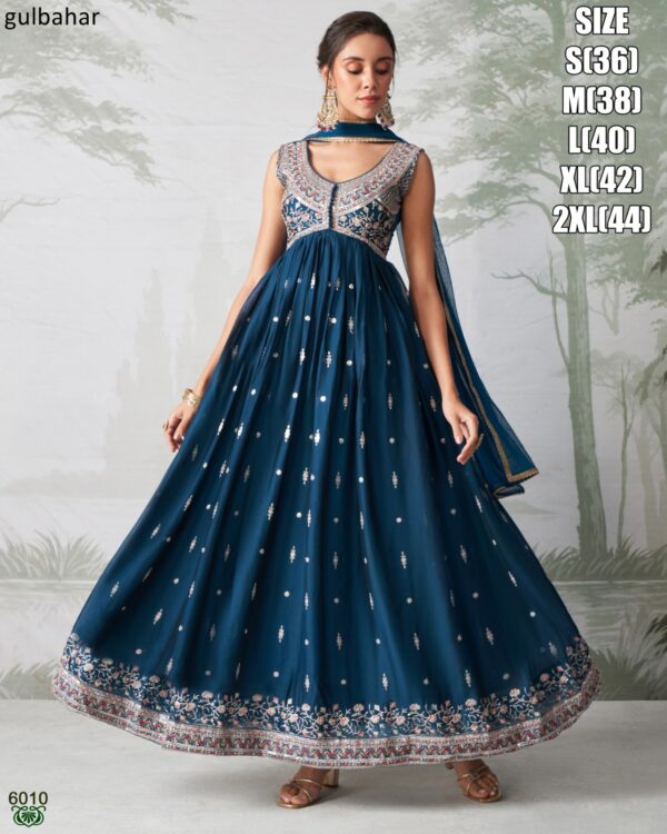 Ethnicrang Presents A Gorgeous And Heavy Anarkali Suits Adorned With Zari And Sequins With Thread Embroidery