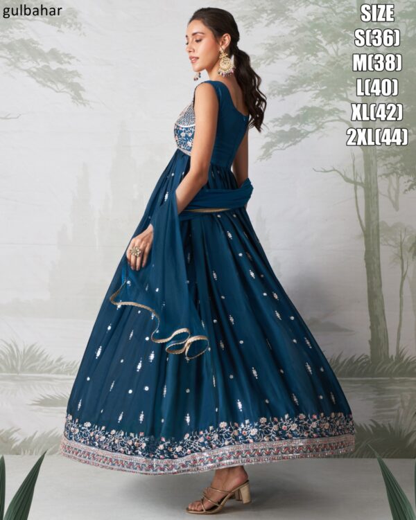 Ethnicrang Presents A Gorgeous And Heavy Anarkali Suits Adorned With Zari And Sequins With Thread Embroidery