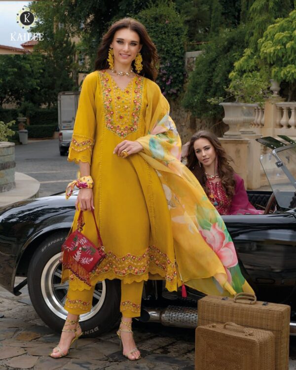 Festive Wear Pure Simmer Silk Fancy A Line Style Designer Kurti With Pent Set Collections