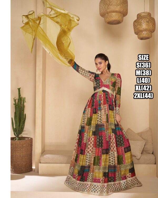 Introducing Our Latest Stitched Georgette Flared Gown In A Variety Of Styles And Designs