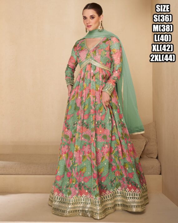 Introducing Our Latest Stitched Georgette Flared Gown In A Variety Of Styles And Designs