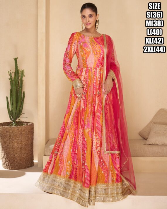 Introducing Our Latest Stitched Georgette Flared Gown In A Variety Of Styles And Designs