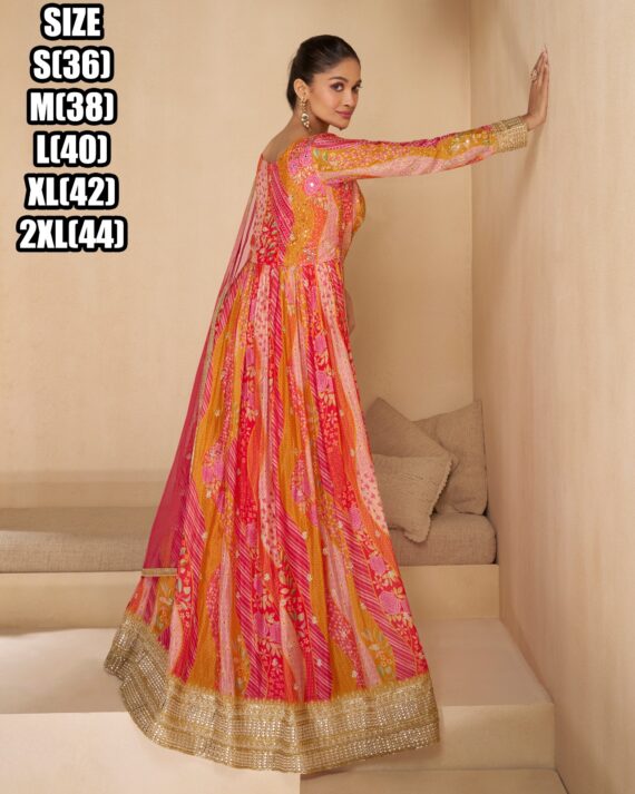 Introducing Our Latest Stitched Georgette Flared Gown In A Variety Of Styles And Designs